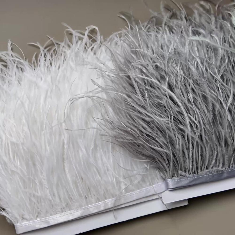 Wholesale Multicolor Ostrich Feather Trims Feather Ribbon Fringe Fuzzy Edges Tassel Sewing Crafts Costumes Suppies Party Decor