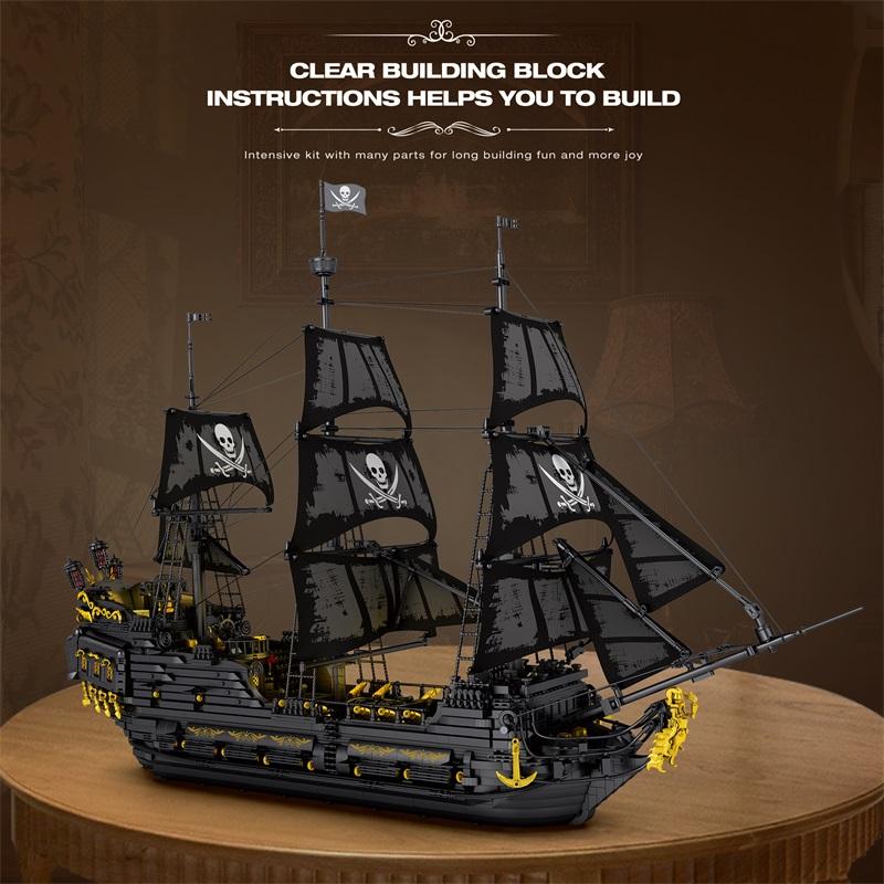 4304PCS Black Pearl Pirate Ship Model Building Blocks Movie Skeleton Adventure Boat Assembly Bricks Set Kids Toys Birthday Gifts