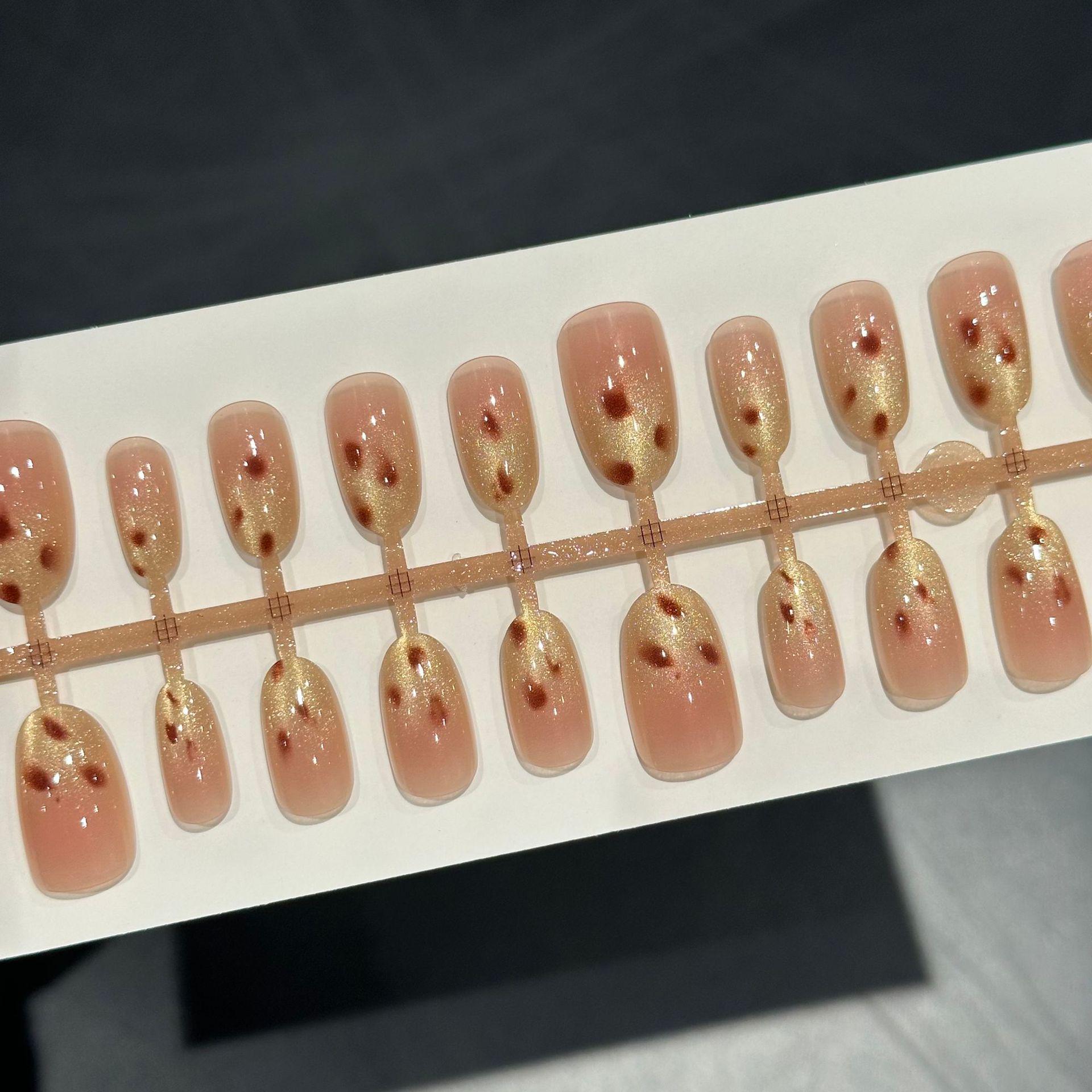 Amber Golden Autumn Cat Eye Nail Art Stickers - 30 Pre-made Pieces