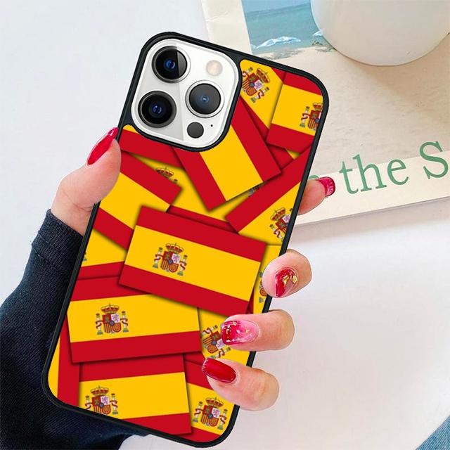 Spanien Spanische Flagge Handyhülle Rückseite für iPhone 17 Air 16 15 14 13 11 12 Pro Max Plus Hülle Coque