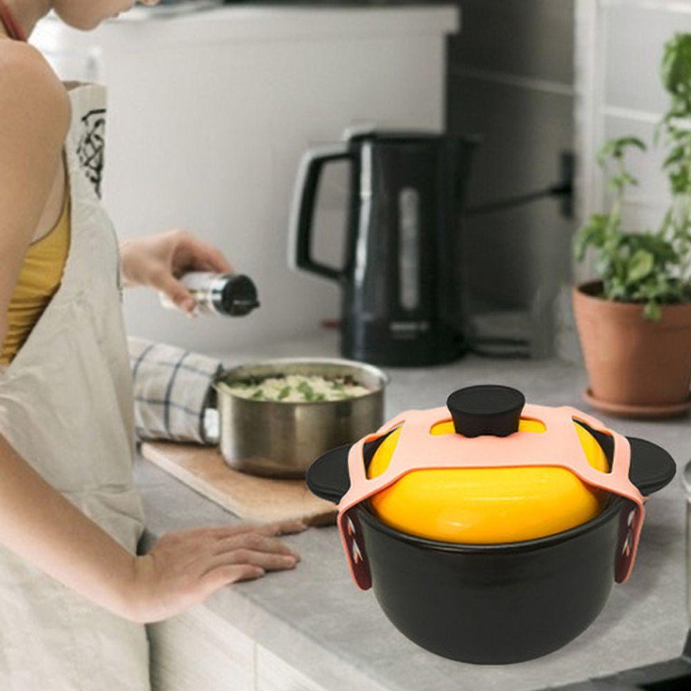 Heat-Resistant Pot Lid Fixing Strap Silicone Lunchbox Lid Strap Creative Pot Lid Holder  Outdoor