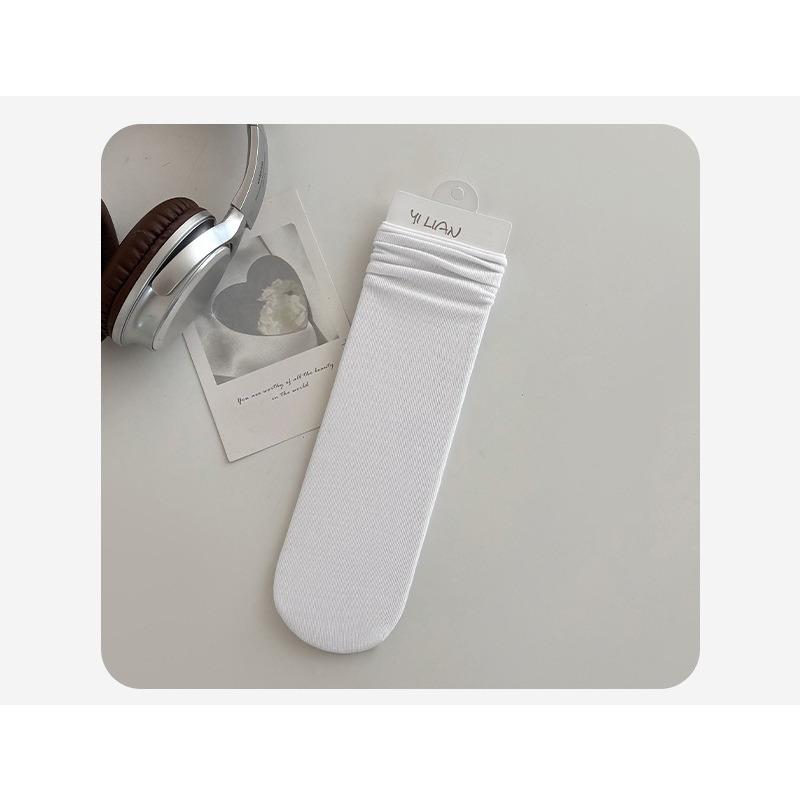 Pure Cotton Women's Summer Thin Pile Socks Solid Color Mid-calf Socks Oxygen Cotton Postpartum Socks Women's Long Socks
