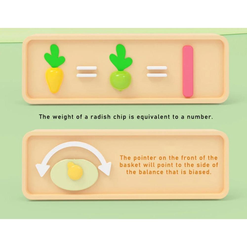 Toddler Montessori Math Toy Radish Harvest Memory Game Number Sense Scale Learning Counting Early Education Parish Teaching  AID