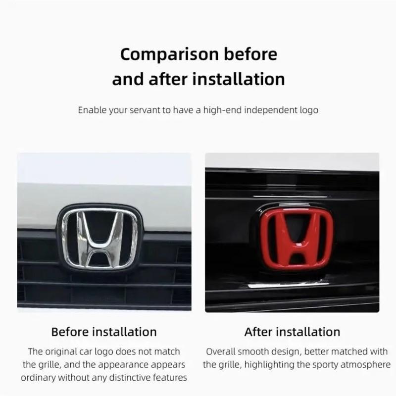 FSUN1 Car Badge Stickers Front Grille Trunk Steering Wheel Logo Accessories For Honda Civic CRV 10th 11th Gen Civic 10th Gen Accord