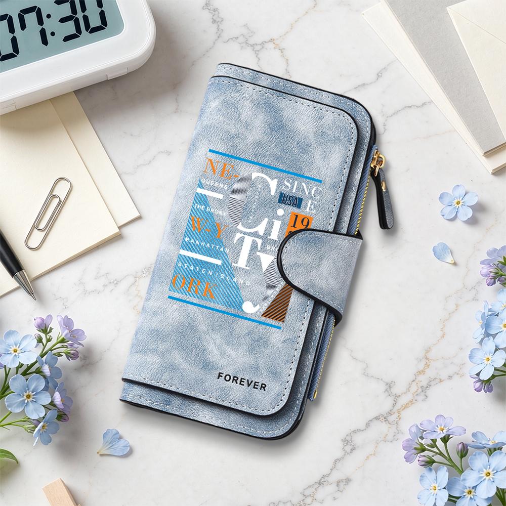 New York City Print Multi Slot Long Wallet For Daily Use
