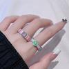 Pink Drop Oil Enamel Flower Opening Ring, High-End Ring, Niche Index Finger Ring Set, Stacked And Worn, Combination Ring Set