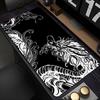 New Keyboard Pad Lock Edge Extended Mousepad Office PC Black And White Manga Desktop Protection Mat Dragon Design Mouse Pad Rug