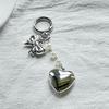 Fashionable Heart Pendant Stylish Bowknont Keychain Bag Charm Earphone Accessory Elegant Pearl Bowknot Heart Charm