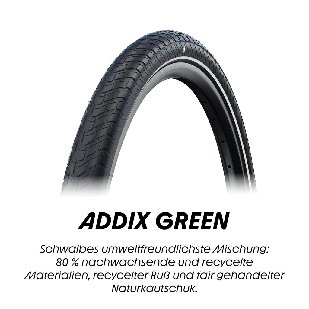 SCHWALBE Big Apple 16x2.00 Black Reflex Clincher Tire (Authentic) for Urban, Balloon, and City Riding