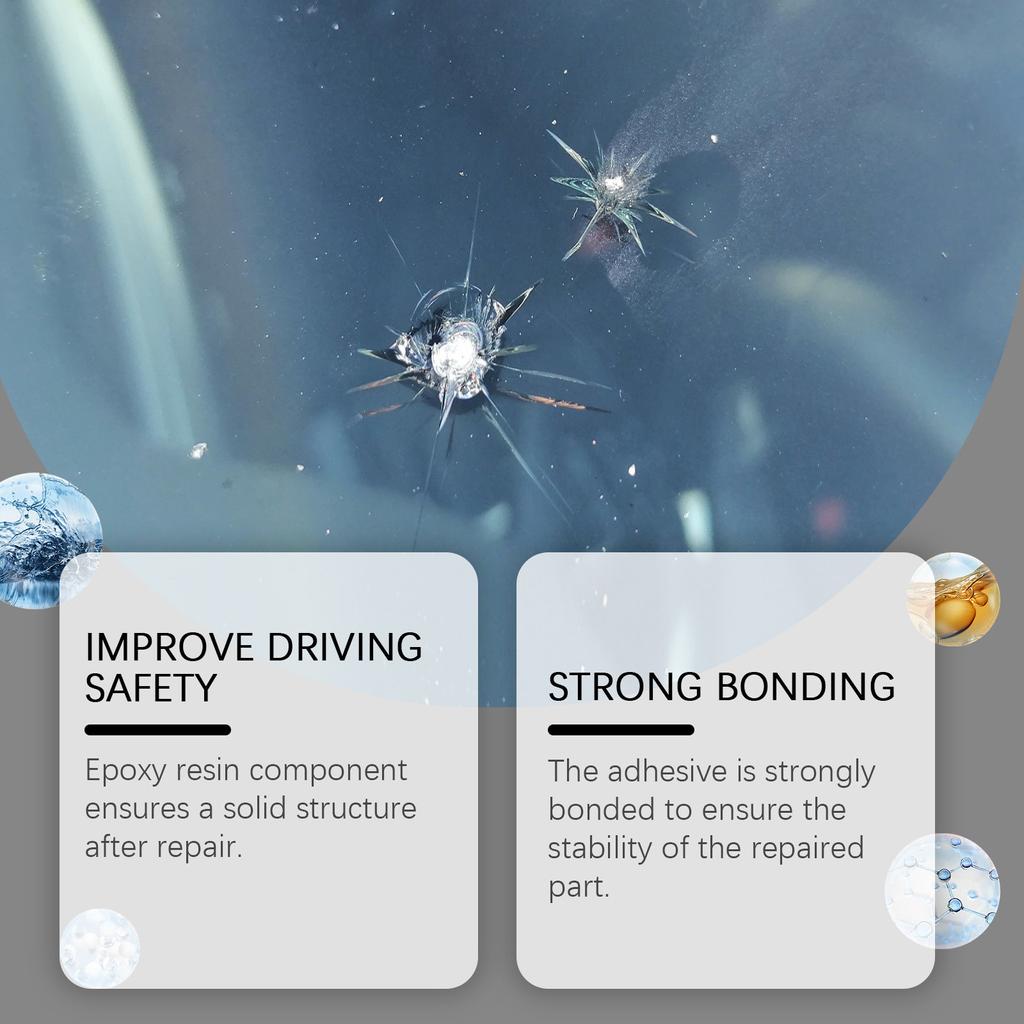 20mlGlass Crack  Kit With Clear , Car Front Windshield Nano Fluid Kit