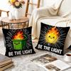 Be The Light Cushion Cover Durable Hypoallergenic Organic Linen Pillow Cover Short Size Washable SkinFriendly