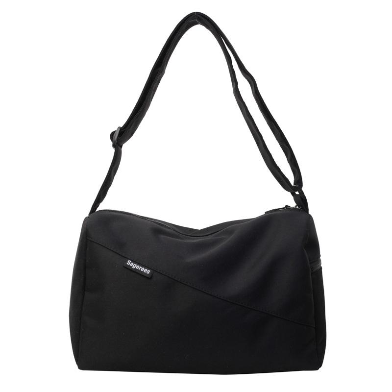 Sports casual lightweight outing bag women's class work clothingpure color shoulder bag large capacity casual travel crossbody bag