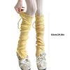 Ribbed Knit Thigh High Footless Long Socks with Button Detail Split Designs Over Knee Leg Warmers for Dance Enthusiasts