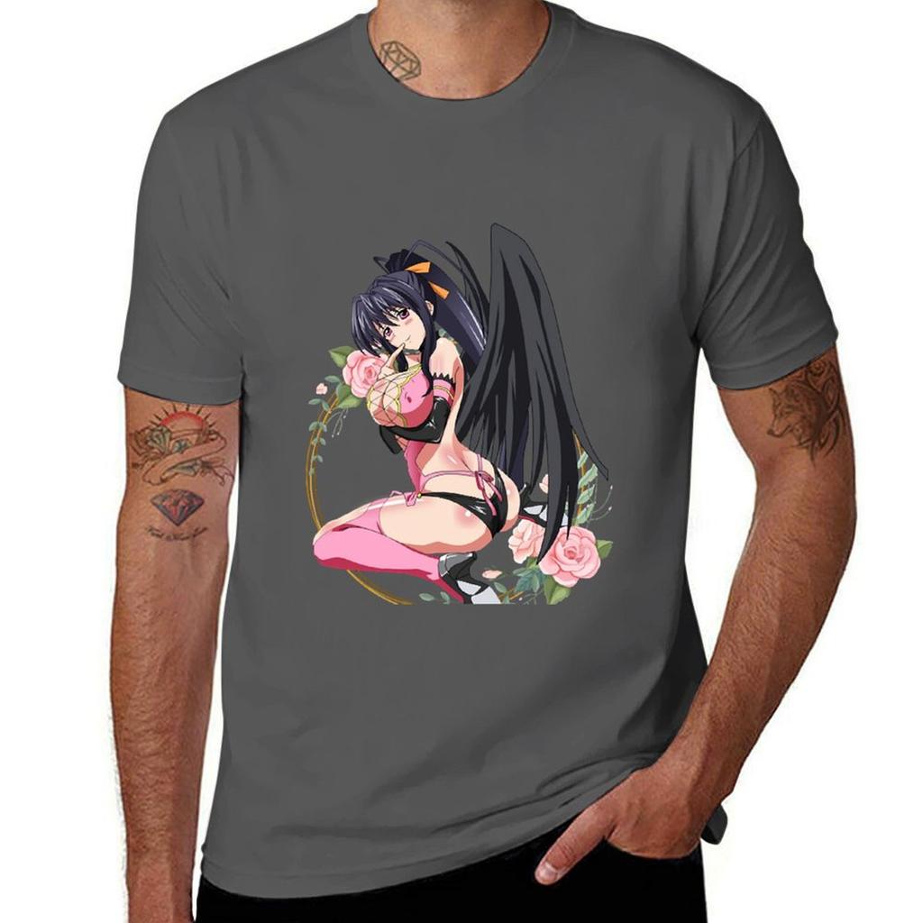 Sexy Akeno High School DxD TShirt Casual Light Summer Short Sleeve Top