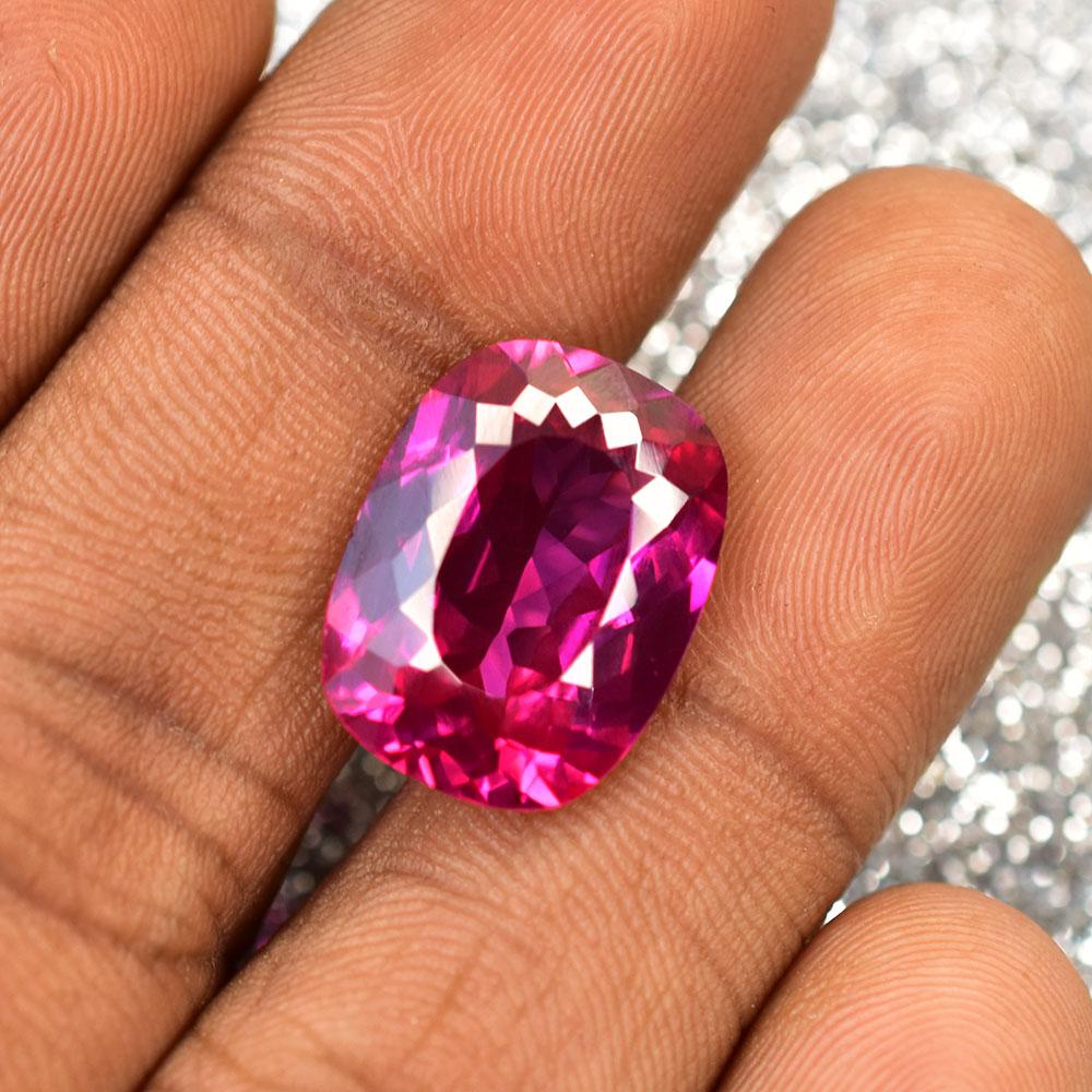 CERTIFIED 12.60 Ct NATURAL Pink Ruby UNIQUE Cushion Cut Loose Gemstone
