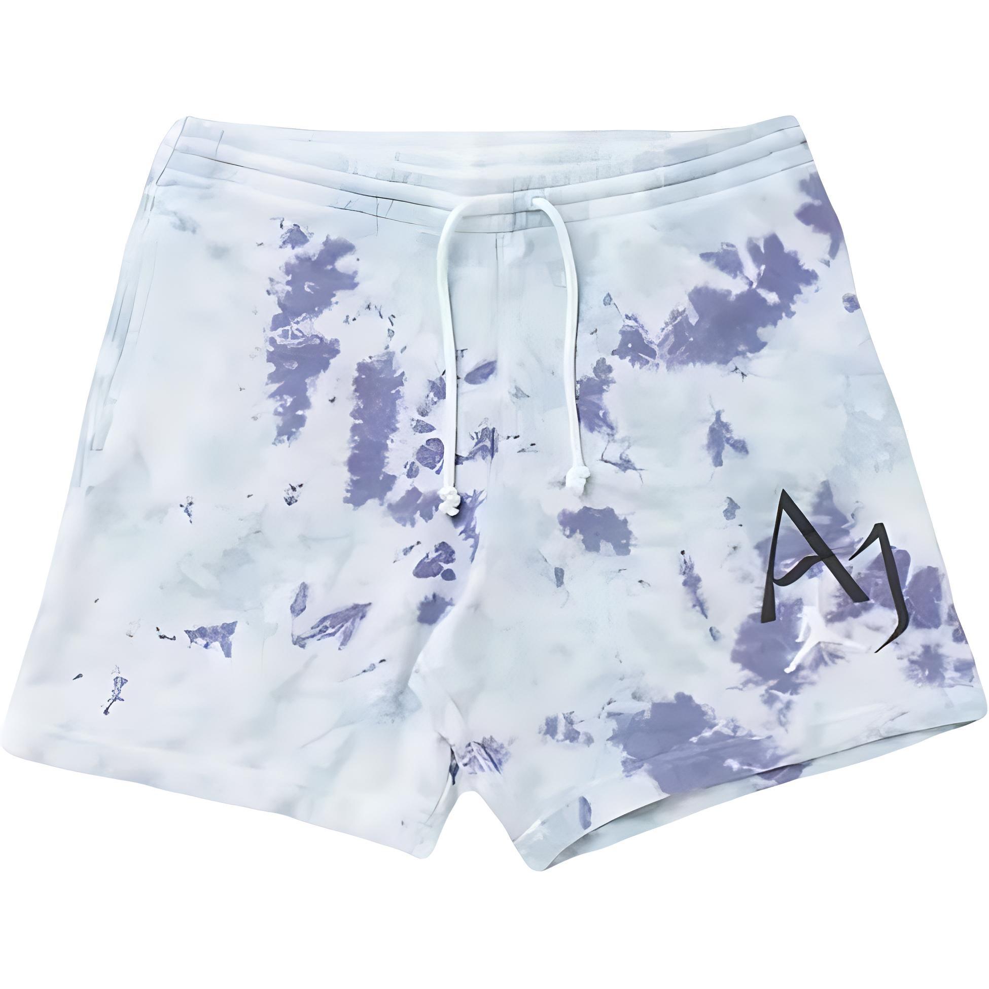 Men s Air Jordan Tie Dye Logo Knit Shorts Green Purple DM1871-366 XL