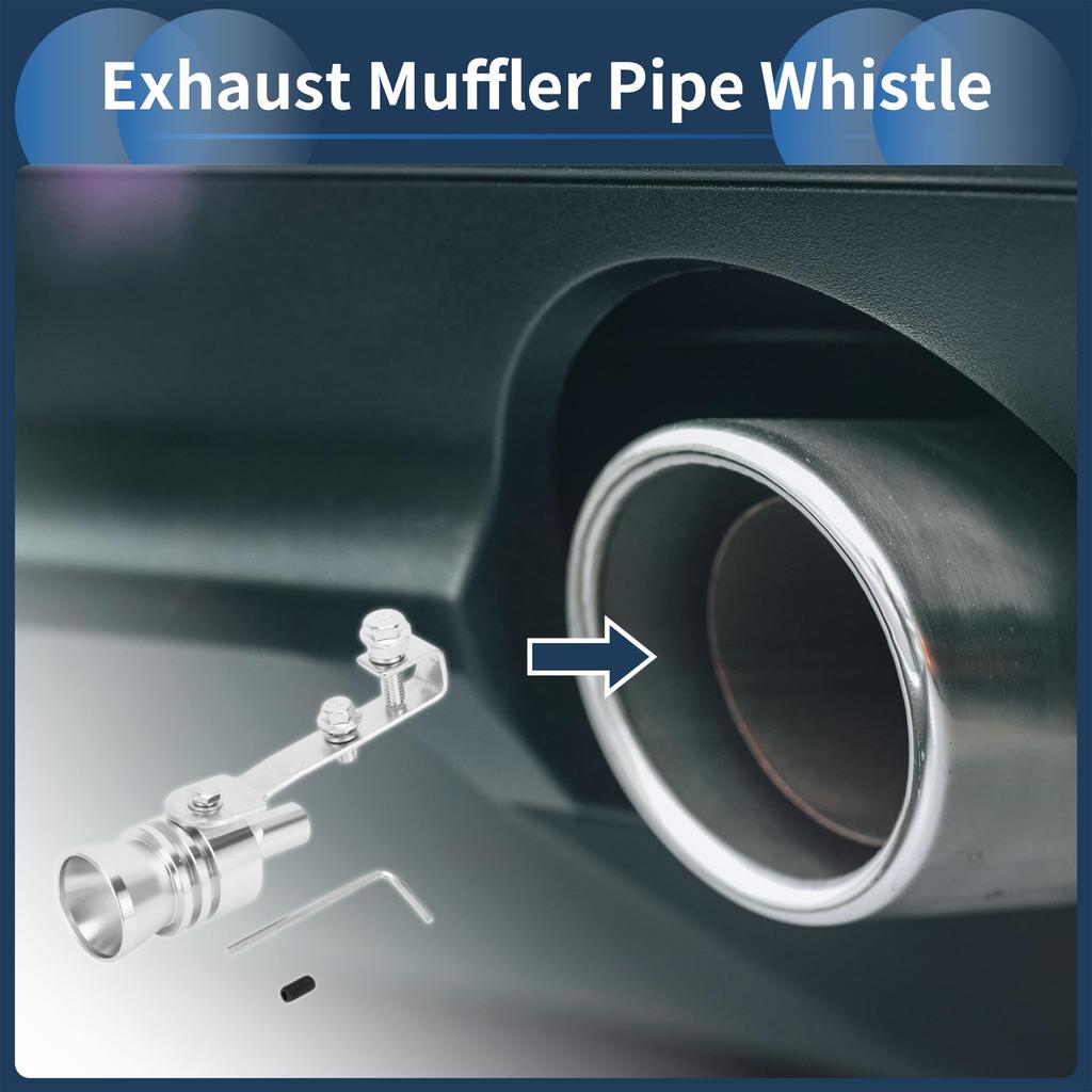 INFINAUTO Turbo Sound Exhaust Muffler Pipe Whistle Rear Tail Pipe L Car Motorcycle Lower Manufacturer Aluminum Silver Tone 1 Set