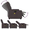 Electric Massage Chair with Lift Assist Dark Brown Fabric