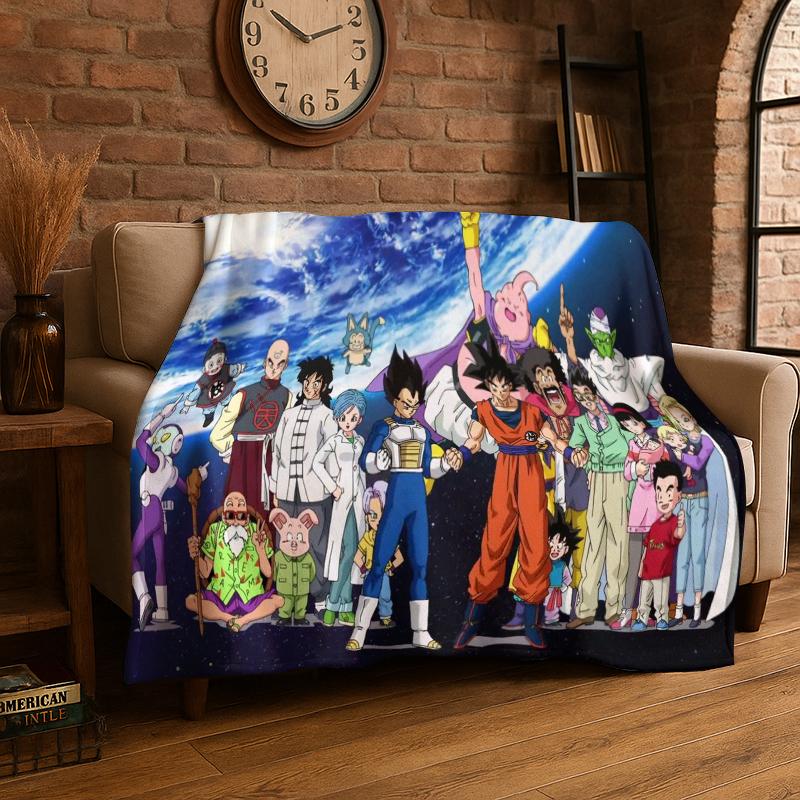 Retro Anime D-Dragon Ball Cartoon Game Soft Flannel Throw Blanket,Cozy Blanket for Bed,Couch,Sofa,Bedroom,Living Room,Travel,kid