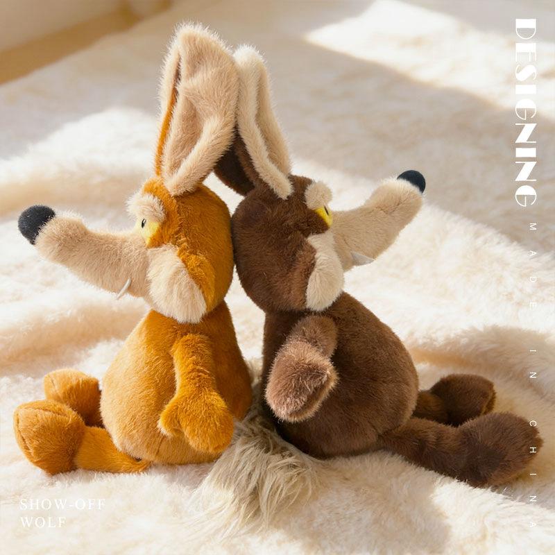 Big Tail Wolf Plush Toy Cute Cartoon Stuffed Animal Funny Doll Companion Gift for Kids Brown 43cm