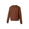 adidas Solid Color Sports Crew Neck Knit Sweatshirt for Women, Dark Brown