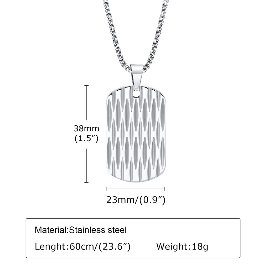 Mprainbow Mens Dog Tag Necklaces, Waterproof Stainless Steel Geometric Pendant Collar Birthday Gifts for Father Dad Husband Son