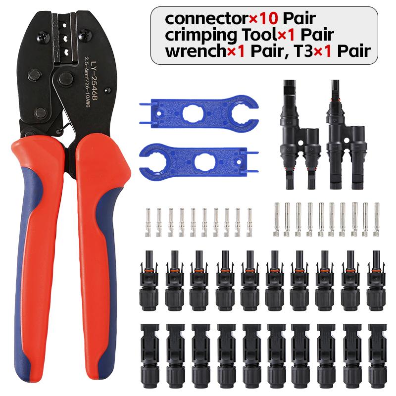 Free shipping 10/20/50 Pairs Solar Connector 1000V30A Solar Panel Branch  PV  Connectors Connect Tool Crimping pliers