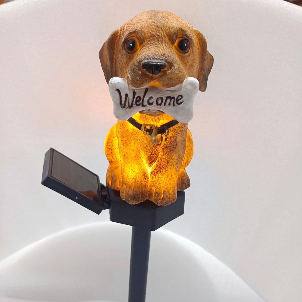 Dog Welcome Lamp Solar Powered Lawn Light for Entrance Garden Courtyard Lawn Patio Outdoor Waterproof Lighting Party Garden