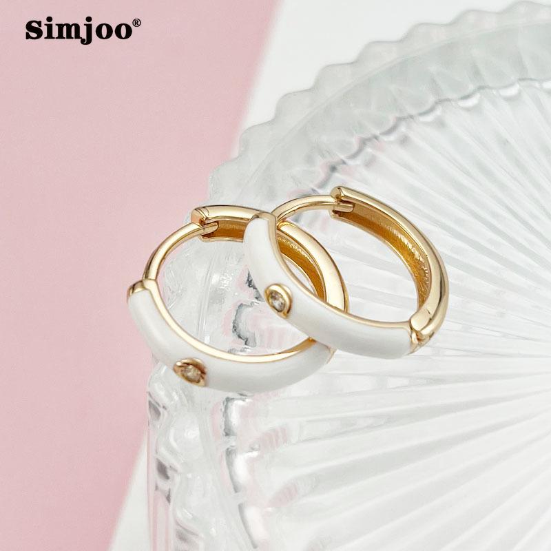 SIMJOO Mode Mode Farbe Tropfenöl Zirkon Ohrringe für Frauen