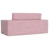 Kids  Sleeper Sofa 2 Seater Pink Soft Plush