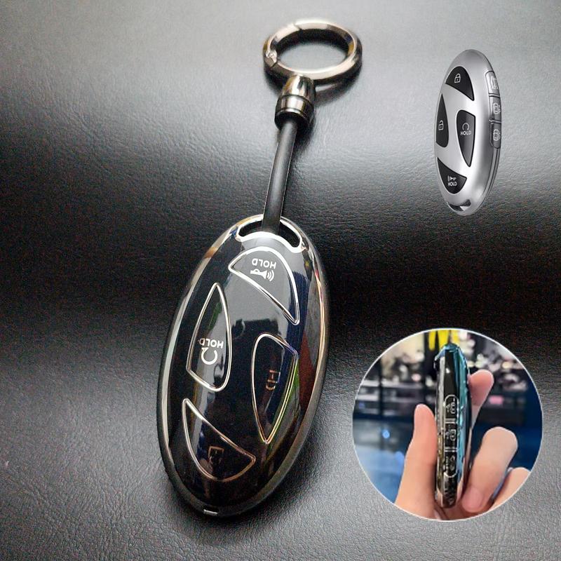 Fashion Tpu For Hyundai Grandeur Gn7 Kona Ev Lonic 7 Button Remote Car Key Case Cover Fob Bag Keychain Holder Accessories
