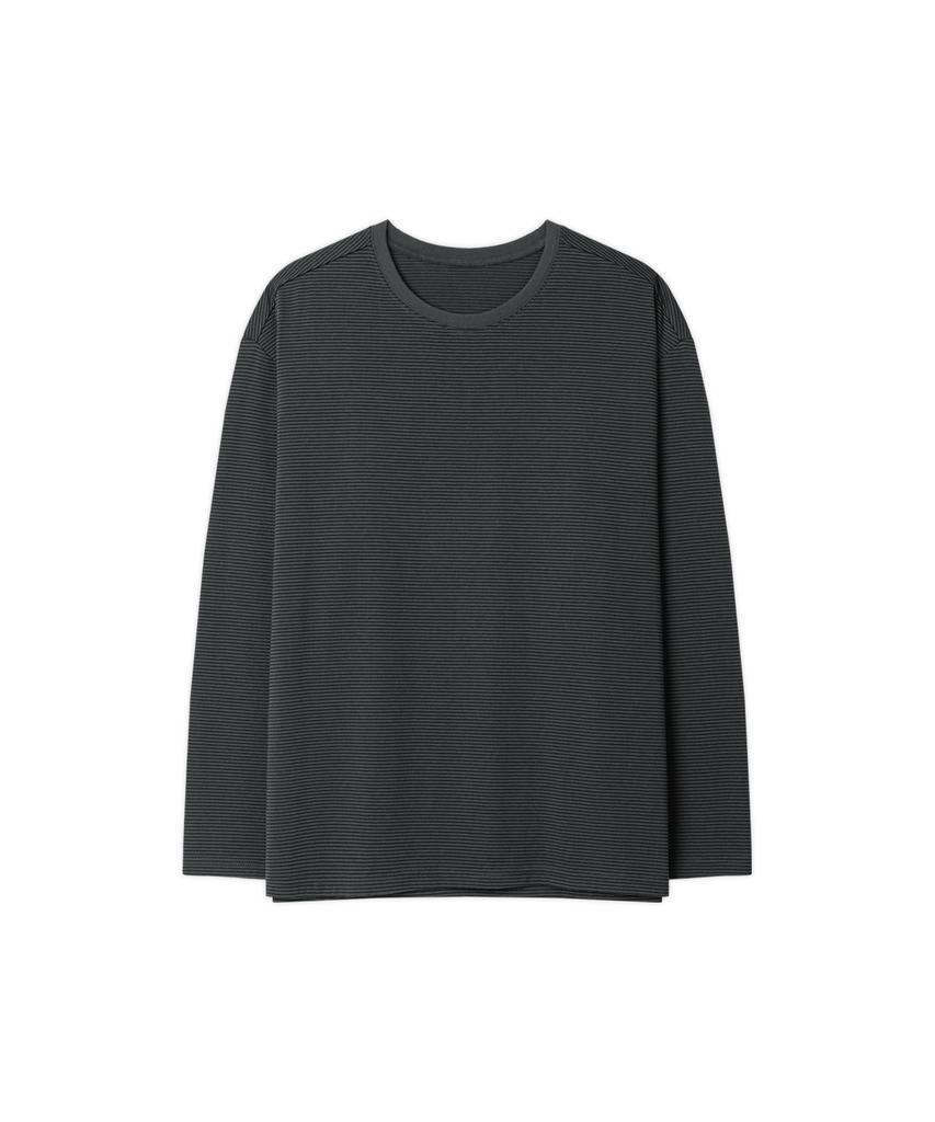 DRAW FIT Striped T-Shirt [Charcoal]