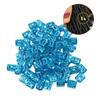 100 Stück Verstellbare Haarflechtperlen Ringe Manschette Haarschmuck Werkzeug Perückenzubehör Blau