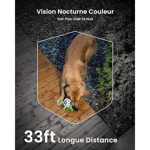 IeGeek 2K Caméra Surveillance WiFi Exterieure sans Fil Solaire, Vision Nocturne Couleur, AI Détection Mouvement, Audio Bidirectionne