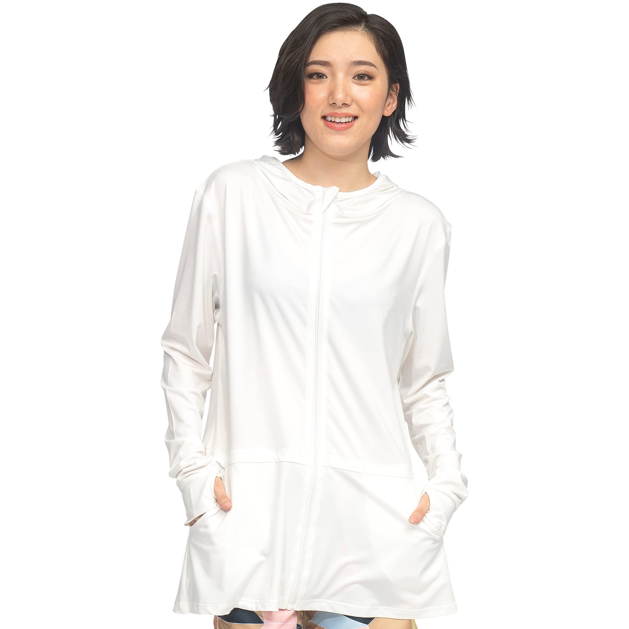 

Рашгард Длинный Длинный Длинный УФ УФ Размер М [FELLOW] Женская Парка, С оборками, Рукава, Длина, С капюшоном, UPF50+, Защита, Защита, Белый,