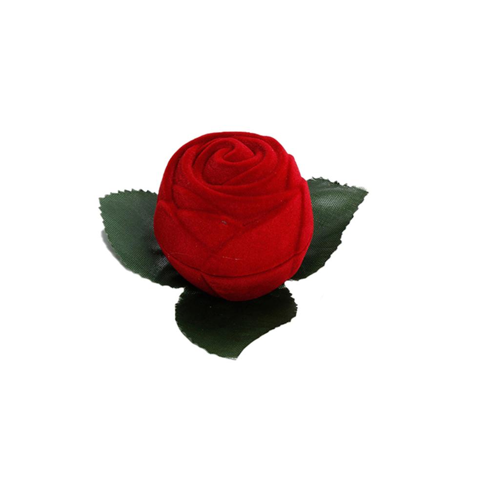 

1pc Red Flower Stem Romantic Wedding Ring Holder Stud Earrings Storage Box Jewelry Box Jewelry Packaging Ring Case красный