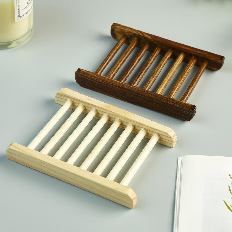 Natural Environmen Wood Storage Soap Rack Plate Box Soap Dish Tray Holder Shower