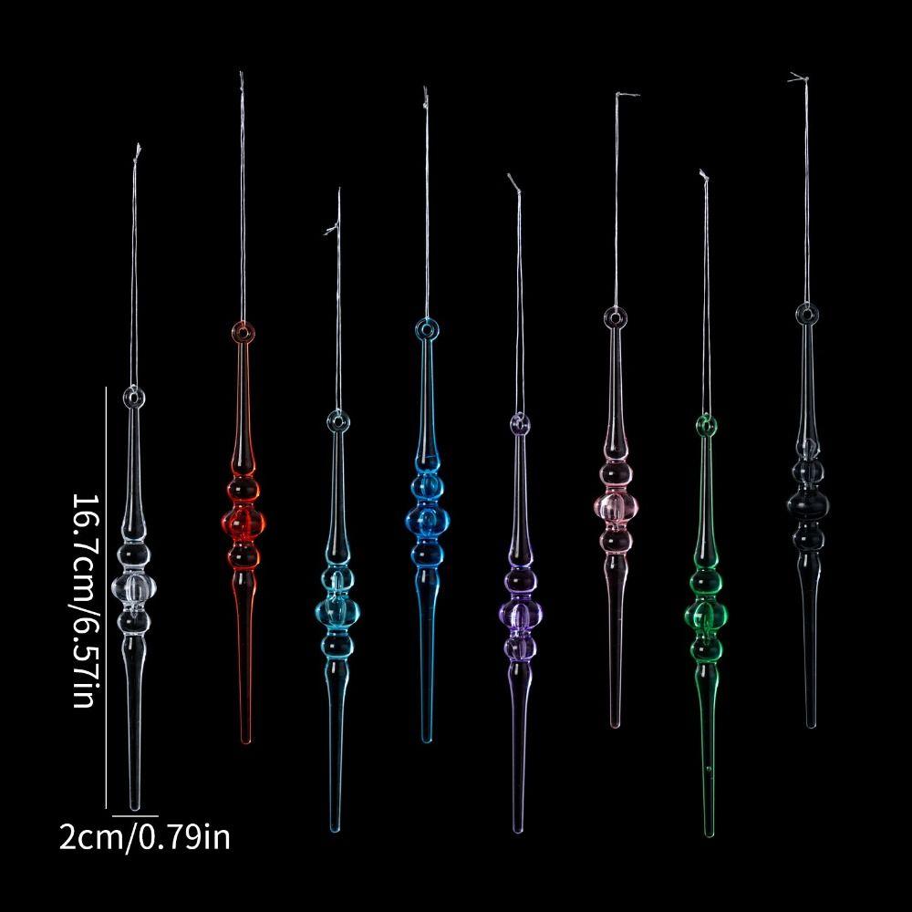 Acrylic Christmas Tree Pendants Transparent Twisted Water Drop Design Hanging Icicle Decorations Creative Simulated Icicles