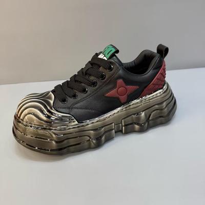 Trendy Men's Glue-Soled Sneakers: High-End Lightweight Thick-Soled Casual Shoes for Autumn 2025