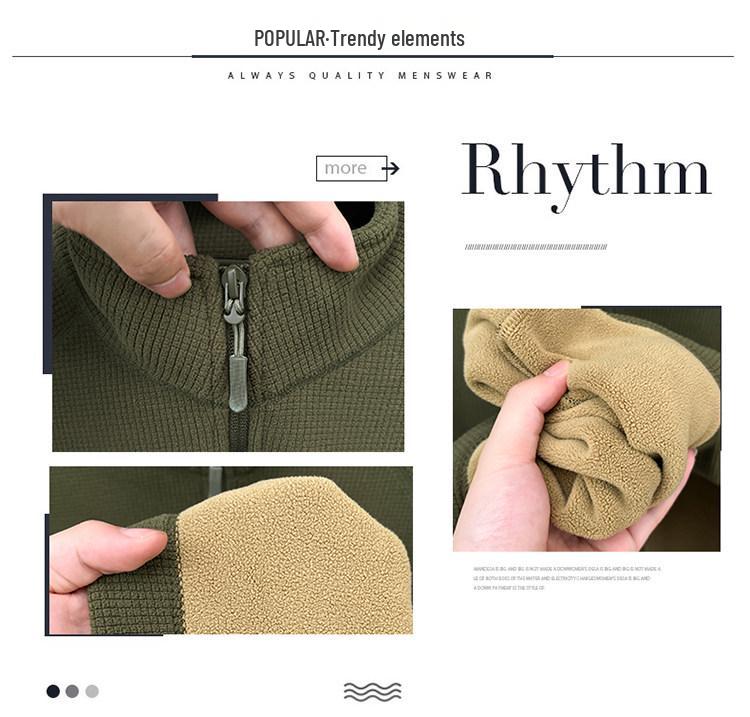 Woodpecker Men's Thick Velvet Fleece Hoodie with Half-Zip and Stand Collar for Autumn/Winter 2025