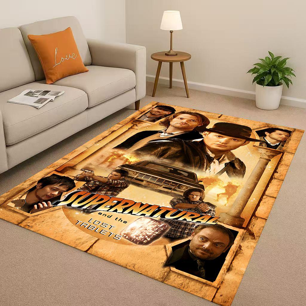 SPN Supernatural Sam Dean Winchester TV Living Room Non-Slip Area Rug Soft Carpet for Bedroom Playroom Sofa,Home Decor Doormat