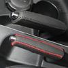 PU Leather Car Gears Handbrake Cover Shift Lever Cover Collars Handbrake Cover Hand Brake Cover Anti-Skid Auto Parking Brake