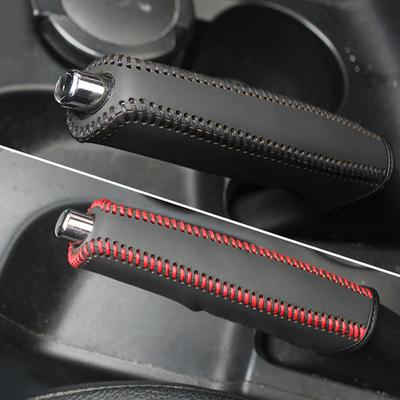 PU Leather Car Gears Handbrake Cover Shift Lever Cover Collars Handbrake Cover Hand Brake Cover Anti-Skid Auto Parking Brake