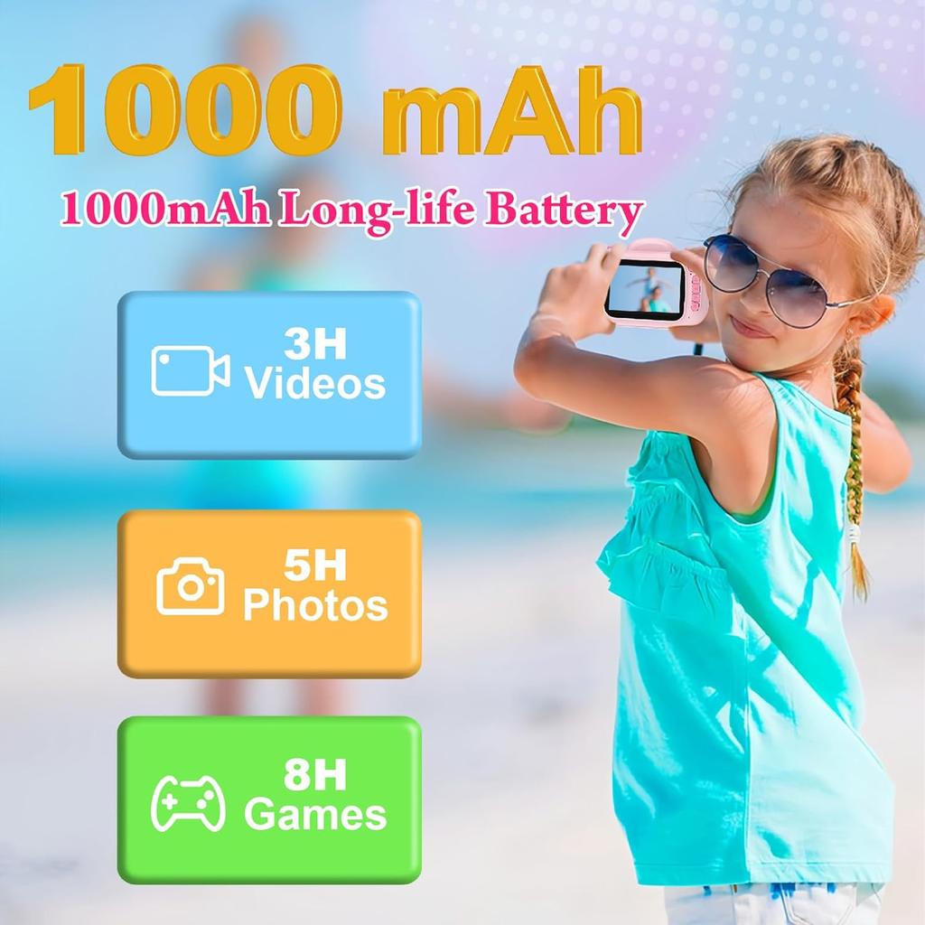 Kids Camera Instant Print, 3.5'' Kids Digital Camera Instant with 1080P HD Photos & Videos, Christmas Birthday Gifts for Girls Boys Age 3-12 (Pink)