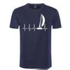 Sailing T Shirt SAILING IN A HEARTBEAT TShirt Summer Graphic Tee Shirt Cute 100 Cotton Short Sleeve Mens Tshirt