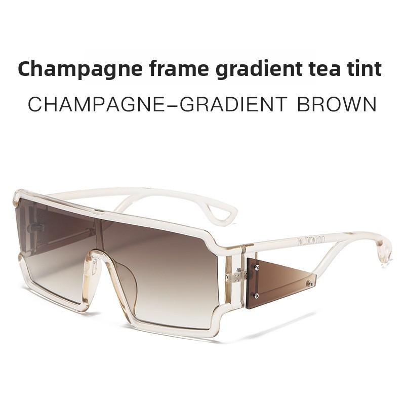 Futuristic Geometric Square Sunglasses With Uv400 Protection For Fashion Streetwear