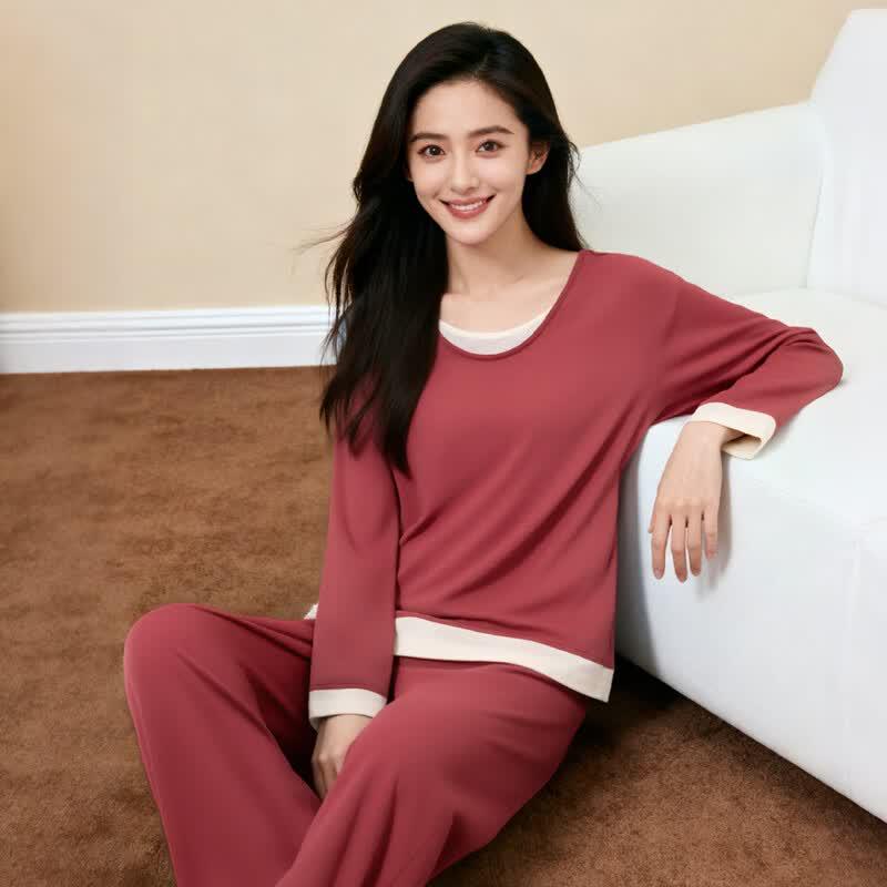 Women s Pure Cotton Long Sleeve Pajama & Homewear Set 165