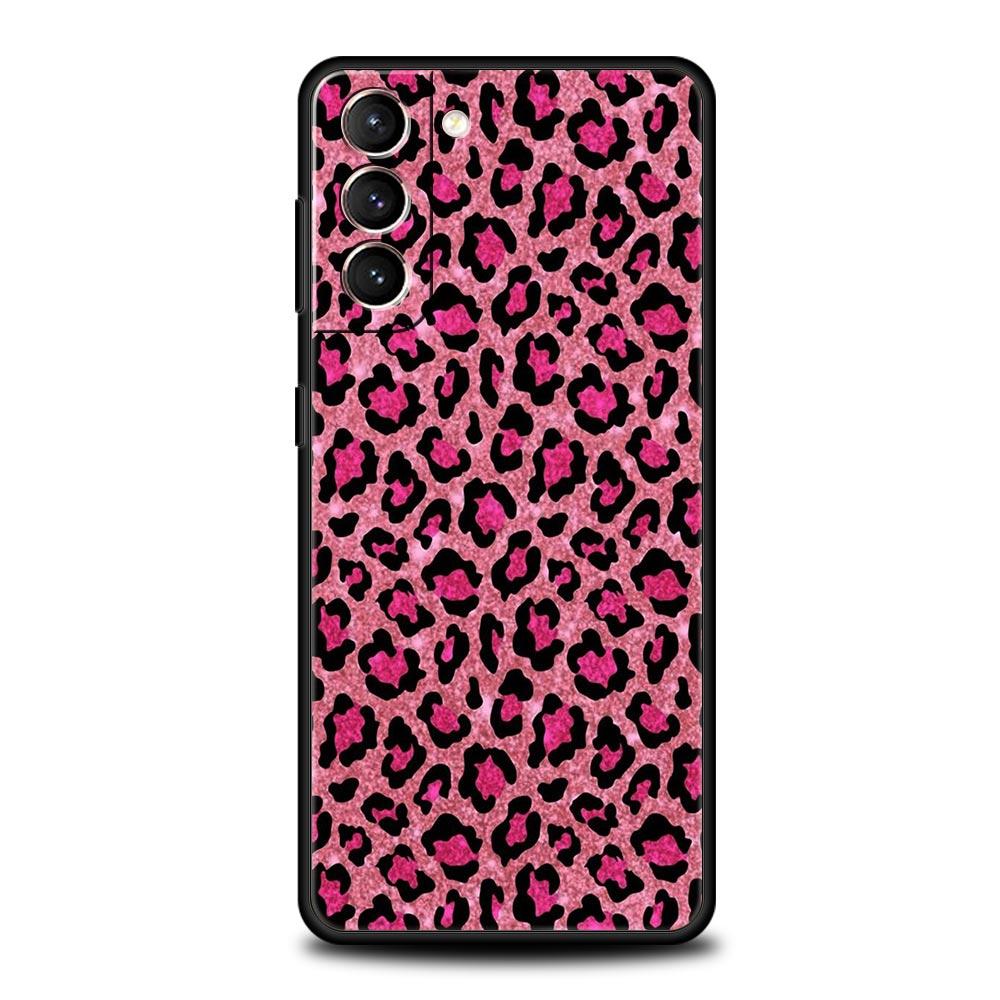 Phone Case For Samsung Galaxy S24 S23 S22 Ultra S20 S21 FE 5G S10 S9 Plus S10E S8 S7 Edge Silicone Cover Leopard Cheetah Print