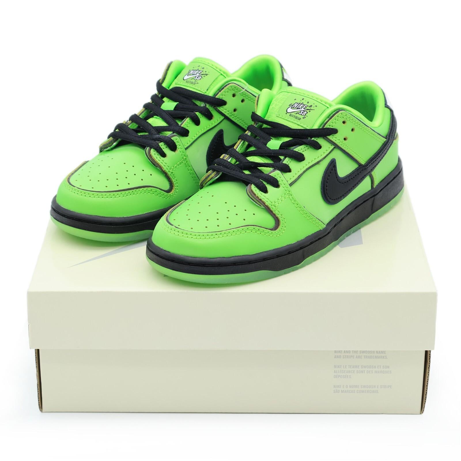 FZ8832-300 The Powerpuff Girls Nike SB PS Dunk Low Pro QS Buttercup (Kid s) 11C