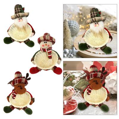 Candy Basket Christmas Decoration Lovely Multifunction Desktop Decoration Woven Basket for Party School TV Cabinet Kids Holiday
